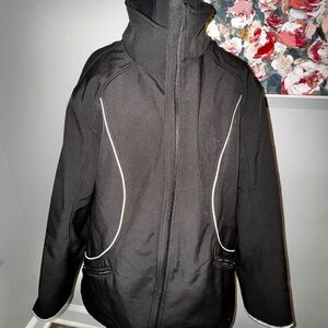 Men's Black Jacket with White Accents